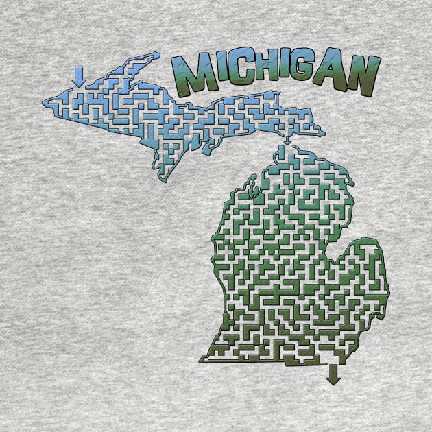 Michigan State Outline Maze & Labyrinth by gorff